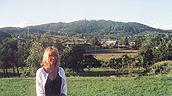 Nancy in a vineyard in Slovenija